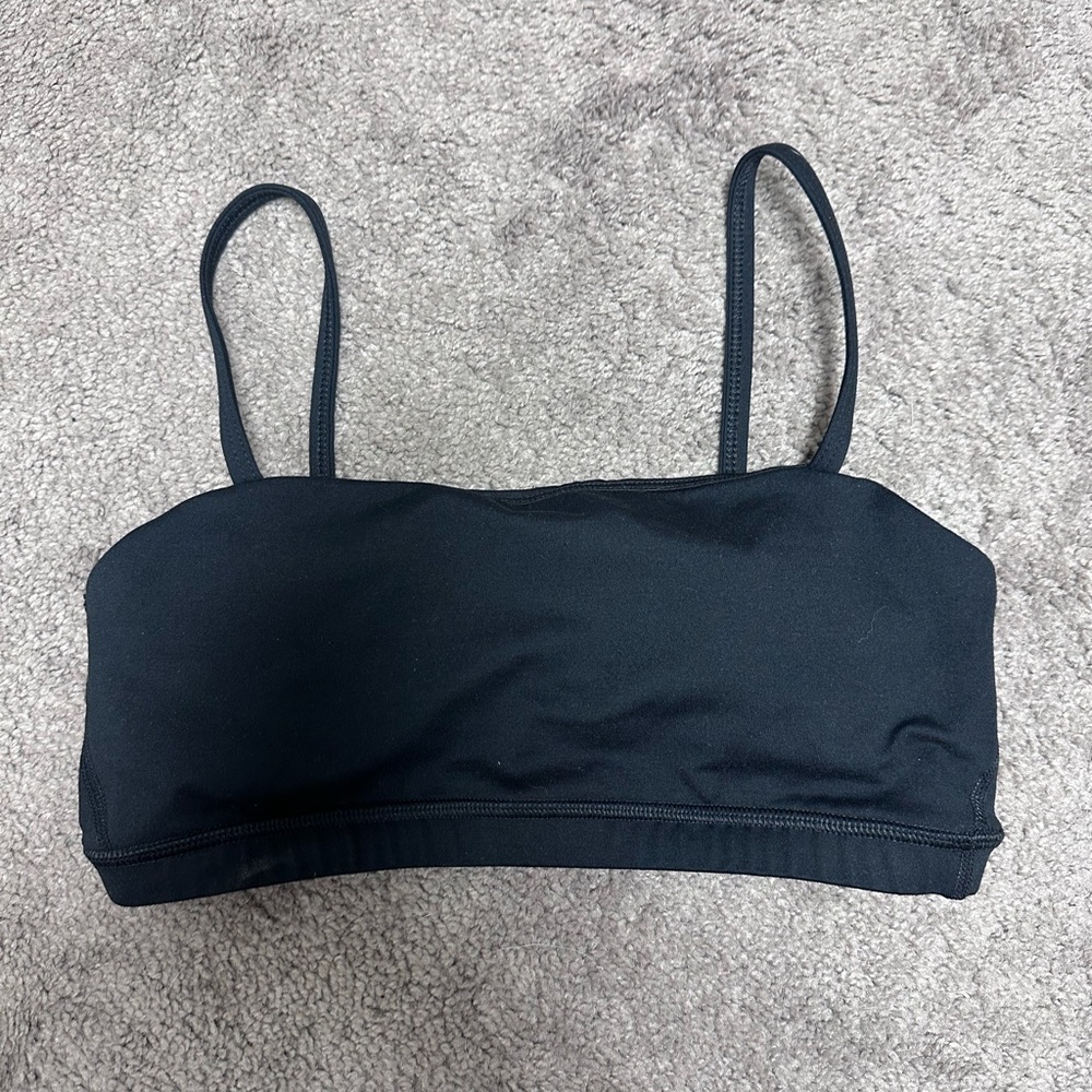 Black Fleo Bandeau Sports Bra